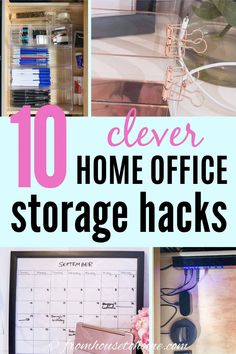 Desk Organization Ideas (For The Most Organized Desk Ever) | Home Office Ideas Rose Gold Desk, Office Hacks, Diy Organizing, Phone Charging Station