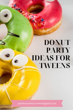 Donut party ideas and 8 other themes for tweens and teens Cool Birthday Party Themes, Donut Party Ideas, Spa Party Foods, Shared Birthday Parties, Glamping Party, Spa Birthday Parties, Activities For Teens, Party Projects, Fun Party Games