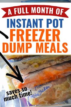 month of freezer meals for instant pot Ww Freezer Meals Make Ahead, Whole Food Freezer Meals, Dump Meals Instant Pot, Instant Pot Freezer Dump Meals, Pork Freezer Meals, Freezer Dump Meals, Meals Instant Pot, Dump Bags, Instant Pot Easy