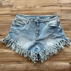 Never Worn Blue Fringe Shorts For Spring, Fringed Jeans, Shein Shorts, Fringe Jeans, Cutoff Jean Shorts, Ripped Denim Shorts, Black Jean Shorts, Petite Shorts, Frayed Jeans