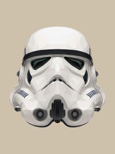 a star wars helmet is shown in low poly