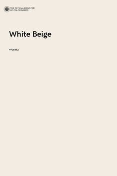 a white book cover with the title'white beige'written in black on it