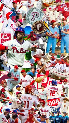 a collage of baseball players and numbers