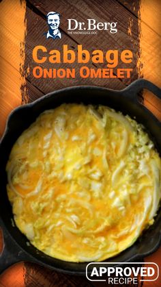 an advertisement for a restaurant called cabbage onion omelet