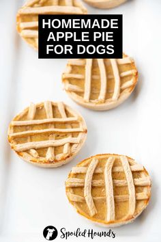 homemade apple pies with text overlay that reads, homemade apple pie for dogs