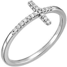 Cross Ring, White Diamond, White Gold, Ring, Gold, White