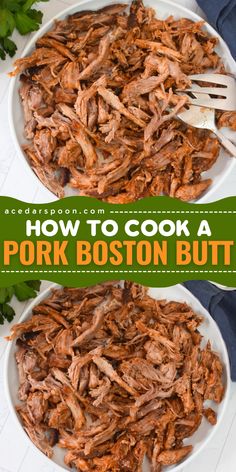 Learn how to cook a Pork Boston Butt in the oven with this recipe! This slow roast shredded pork is tender and juicy making it ideal for pulled pork sandwiches, salads and rice bowls. Try this recipe now and experience the flavor in every bite! Pineapple Pork Chops, Parmesan Crusted Pork Chops, Pulled Pork Sandwiches, Pork Sandwiches, Pulled Pork Recipes, Shredded Pork, Slow Roast, Pulled Pork Sandwich, Easy Pork