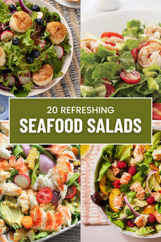 Let us introduce you to your new Seafood Sunday heroes—20 refreshing seafood salads that will get you excited about eating greens again! Sea Food Salad Ideas, Different Kinds Of Salads, Salmon Recipes Healthy, Seafood Salad Recipe, Eating Greens, Seafood Salads, Healthy Seafood Dishes, Sea Food Salad, Shrimp Dinners