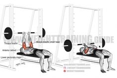 the bench press is shown with instructions for how to do it and how to use it