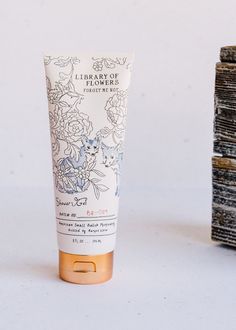 Library of Flowers Forget Me Not Shower Gel | Margot Elena Willow Water, Rice Powder, Aloe Leaf, Modern Gift, Deep Cleansing, Forget Me Not, Dull Skin, Jojoba Oil