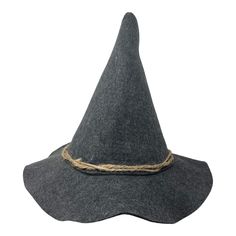 a gray hat with a rope on it