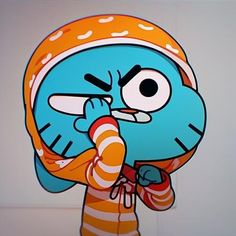 a cartoon character holding a phone up to his face