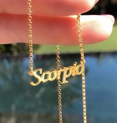 Scorpio Jewelry Necklaces, Scorpio Jewelry, Zodiac Necklace Scorpio, Custom Jewelry Necklaces, Leo Necklace, Jewelry Name, Diamond Bar Necklace, Star Necklace Gold, Birthday Stuff