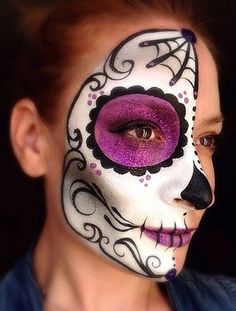 Sugar skull Sugar Skull Facepainting, Catrina Face Paint, Halloween Maquillaje