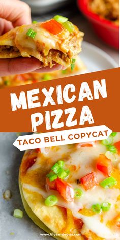 mexican pizza taco bell copycat is shown with the text overlay that reads, mexican pizza taco bell copycat