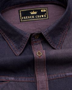 A denim shirt is a stylish and unique piece of clothing, you can rely on from Season to season. The shirt has a regular fit, with long sleeves that can be rolled up for a more casual look. The brown patches and metallic buttons provide a subtle yet stylish detail to the classic denim shirt design. The shirt can be worn as an overshirt, making it perfect for layering over a t-shirt or sweater. This versatile piece can be dressed up or down, making it suitable for both casual and semi-formal occas Denim Texture, Cotton Shirts For Men, Summer Denim, Patch Work, Weaving Patterns, Baltic Sea, Leather Patches, Denim Shirt, Full Sleeve