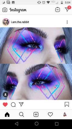 Synthwave Makeup, Peacock Palette, Cyberpunk Makeup, Plus Size Rave, Exotic Makeup, Alien Makeup, Rave Festival Outfits, Gyaru Makeup, Makeup Is Art