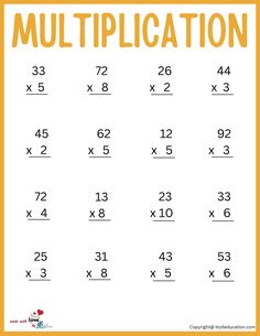 Multiplication Math Worksheet | FREE Download