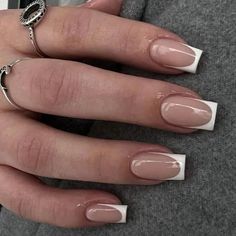 47721700819243 Nagel Tips, Manicure Diy, Manicure Tips, Flower Nail Designs, Square Head, Nail Length, Stick On Nails, False Nail, French Tip Nails