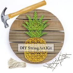 the diy string art kit includes a pineapple