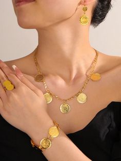 Yellow Gold  Collar     Embellished   Women Fashion Jewelry