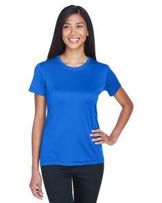 Shop UltraClub 8620L in Royal & get instant bulk discounts. This 100.00% Polyester Women T-Shirt is often used for Heat Transfer projects by our customers | Ships Fast | Award-Winning Customer Service. Womens Workout Shirts, Workout Tops For Women, Columbia Blue, Womens Activewear, Cool Suits, Classic Looks, Columbia, Going Out, Color Blue