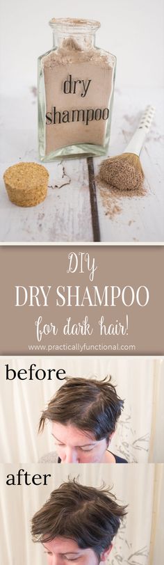 This is my favorite DIY dry shampoo recipe for dark hair; gets rid of the greasy shine and adds a ton of volume! Powder Dry Shampoo, Winter Make-up, Light Skin Makeup, Makeup Dark, Diy Shampoo