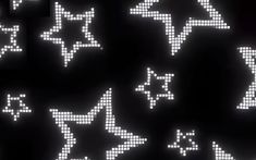 an array of pixelated stars and arrows