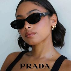 New Prada Pr26zs 16k08z Black Dark Grey Oval Women Sunglasses Pr 26zs Brand: Prada Model Number: Pr26zs / Pr 26zs Color Code: 16k08z Gender: Women Year: 2023 Frame Shape: Oval Frame Color: Black Frame Material: Acetate Frame Type: Full Rim Lens Color: Dark Grey Uv Protection: Category 3 Lens Material: Polyamide Bio Size: 55x16x145 100% Uv Protection Brand New And 100% Authentic! Made In Italy. Full Retail Prada Set Includes: 1. Glasses 2. Case 3. Cleaning Cloth With Brand Logo 4. Manufacturer's Prada Glasses, Dark Sunglasses, Prada Model, Sunglasses Logo, Prada Accessories, White Sunglasses, Tortoise Shell Sunglasses, Stylish Glasses, Butterfly Sunglasses