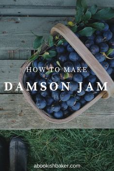 a basket full of grapes sitting on top of a wooden bench with the words how to make