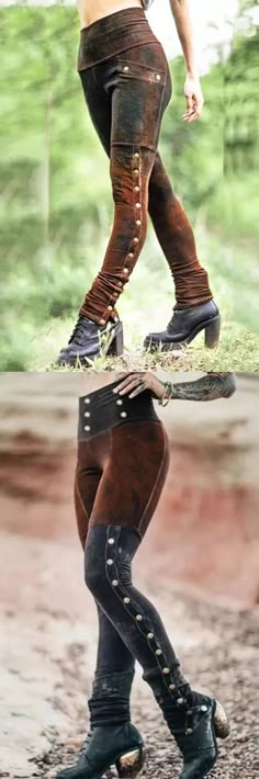 Steampunk Pants Women, Steampunk Pants, Mode Steampunk, Mode Tips, Mode Hippie, Fast Fashion Brands, Women Leggings, Steampunk Fashion, Fantasy Clothing