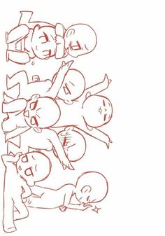 a drawing of several people in different positions