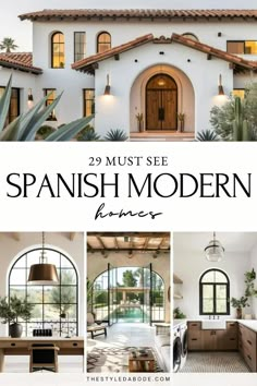 spanish modern homes with the words 20 must see spanish modern homes in white and brown