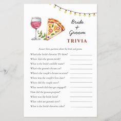 "Pizza and love" theme  Bridal shower Trivia game featuring cute hand painted watercolor suitcase and globe.  Personalize the back of the card with name of the bride and shower date. Pizza Themed Bachelorette Party, Pizza Themed Engagement Party, That’s Amore Bridal Shower Ideas, Pizza Bridal Shower Theme, Pizza Couples Shower Theme, Wine And Pizza, Heart Engagement, Bridal Shower Wine, Bridal Shower Cookies