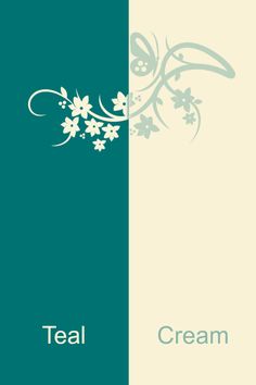 two different colored cards with the words teal and cream