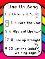 the line up song is displayed on a colorful background