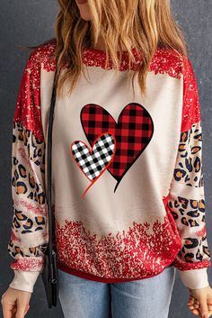 Bleached Sweatshirt, Heart Leopard, Leopard Print Sweatshirt, Cowboy Baby, Plaid And Leopard, Leopard Sweater, Leopard Print Sweater, Red Leopard, Heart Sweater