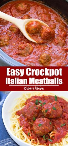 slow cooker italian meatballs are an easy meal to make in the crockpot