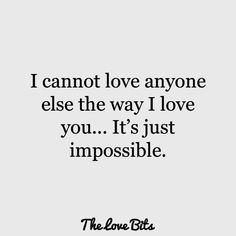 a quote that says i cannot't love anyone else the way i love you it's just impossible