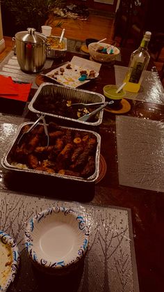 the food is prepared and ready to be eaten on the table in the kitchen area