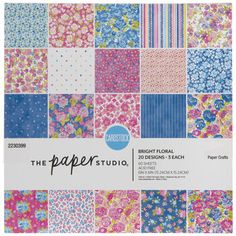 the paper studio bright floral 12x8 inch pad