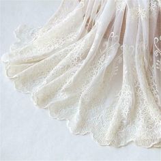 an image of white lace on fabric