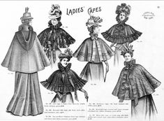 1898 Vintage Fashion - O'Neills Catalogue No.6 | Flickr - Photo Sharing! Victorian Cape, Belle Epoque Fashion, Dramatic Fashion, 1890s Fashion, Cape Designs, 1800s Fashion, 19th Century Fashion, Victorian Clothing, Fashion Catalogue