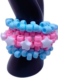 Size:: 10 inches / 25.4 cm Cute Kandi Patterns, Colorful Oc, Kandi Harness, Kandi Patterns Cuff, Kandi Projects, 3d Kandi, Edc Bracelets, Kandi Inspiration, Kandi Perler