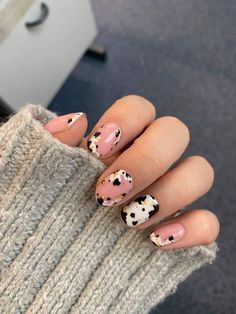 Cow Nails Designs, Cow Nail Art, Rodeo Nails, Country Nails, Cow Nails, Edgy Nails, Animal Nails