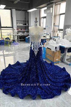 Elevate your elegance with our royal blue mermaid prom dress. Adorned with luxury rhinestones on the illusion bodice, and featuring a velvet sequin fit-and-flare skirt with a ruffled hem. shown color: royal blue without cups without boning fully lined except for front bodice back zipper closure Royal Blue Mermaid Prom Dress, Sequin Mermaid Prom Dress, Dress References, Blue Mermaid Prom Dress, Mermaid Prom Dress, Fit And Flare Skirt, Blue Mermaid, Prom Night, Mermaid Prom Dresses