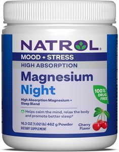 Mood + Stress. High Absorption Magnesium + Sleep Blend. Helps Calm The Mind, Relax The Body and Promote Better Sleep. 100% Drug Free. Non GMO. Natrol Mood + Stress Magnesium Night powder is a powerful blend that helps you relax and sleep betterso you wake up feeling rested and refreshed. Magnesium Blend (includes Magnesium Glycinate):formulated with highly absorbable types of magnesium that help calm the mind and body before bed. Sleep Blend:formulated with Glycine and GABA to support a calm and Libido Boost For Men, Magnesium For Sleep, Magnesium Powder, Types Of Magnesium, Calm The Mind, Magnesium Glycinate, Bone Health, Health And Beauty Tips, Vitamins & Supplements