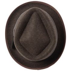 Elevate your style with our Men's Pork Pie with Debossed Logo. Crafted from 100% Polyester in a sleek Charcoal color, this faux felt pork pie features a half grosgrain, faux leather band with debossed logo. With a 59cm size and a 1.5" brim, this hat exudes sophistication and exclusivity. Features: Color: Charcoal Material: 100% Polyester Faux Felt Pork Pie Half Grosgrain Faux Leather Band with Debossed Logo on Keeper Size: 59cm Brim Size: 1.5" Brown Felt Hat With Flat Bill For Formal Occasions, Formal Brown Felt Hat With Flat Bill, Brown Leather Felt Hat For Fall, Brown Wool Felt Hat With Flat Bill, Fitted Leather Felt Hat For Winter, Classic Brown Hat With Leather Sweatband, Classic Brown Felt Hat, Brown Classic Felt Hat, Wide Brim Hat Summer