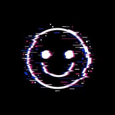 a smiley face made out of lines on a black background