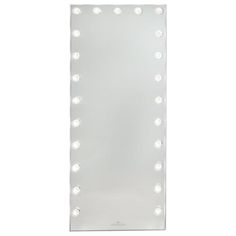 a large mirror with lights on it